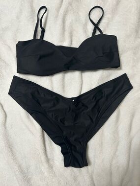 Aerie Cheeky Black Two-Piece Bikini Set